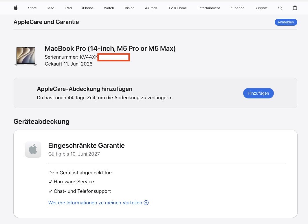 Apple MacBook Pro 14" (2026) M5 Max - Silber