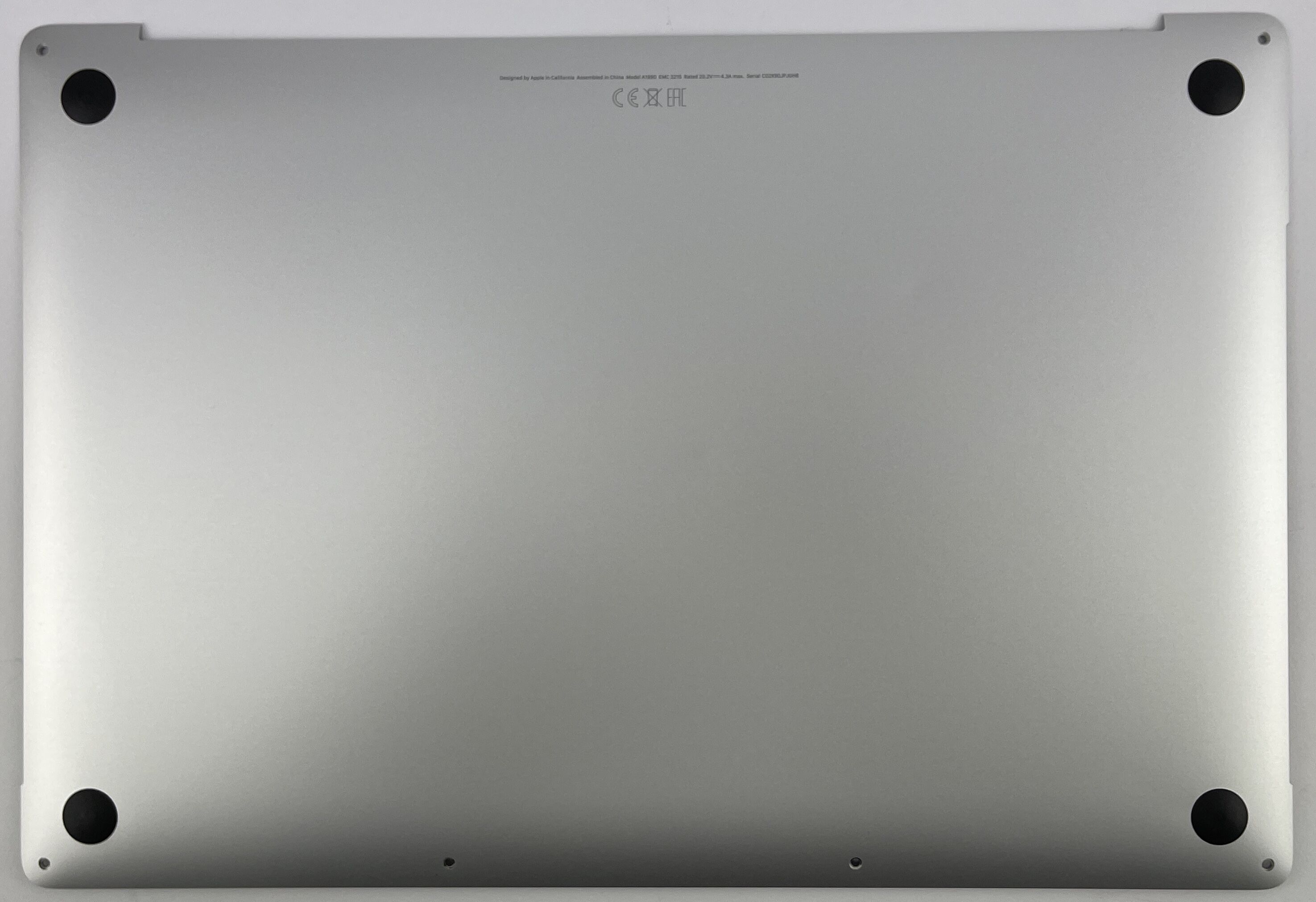 Apple MacBook Pro 15" A1990 2018 2019 Silber Bodenplatte 