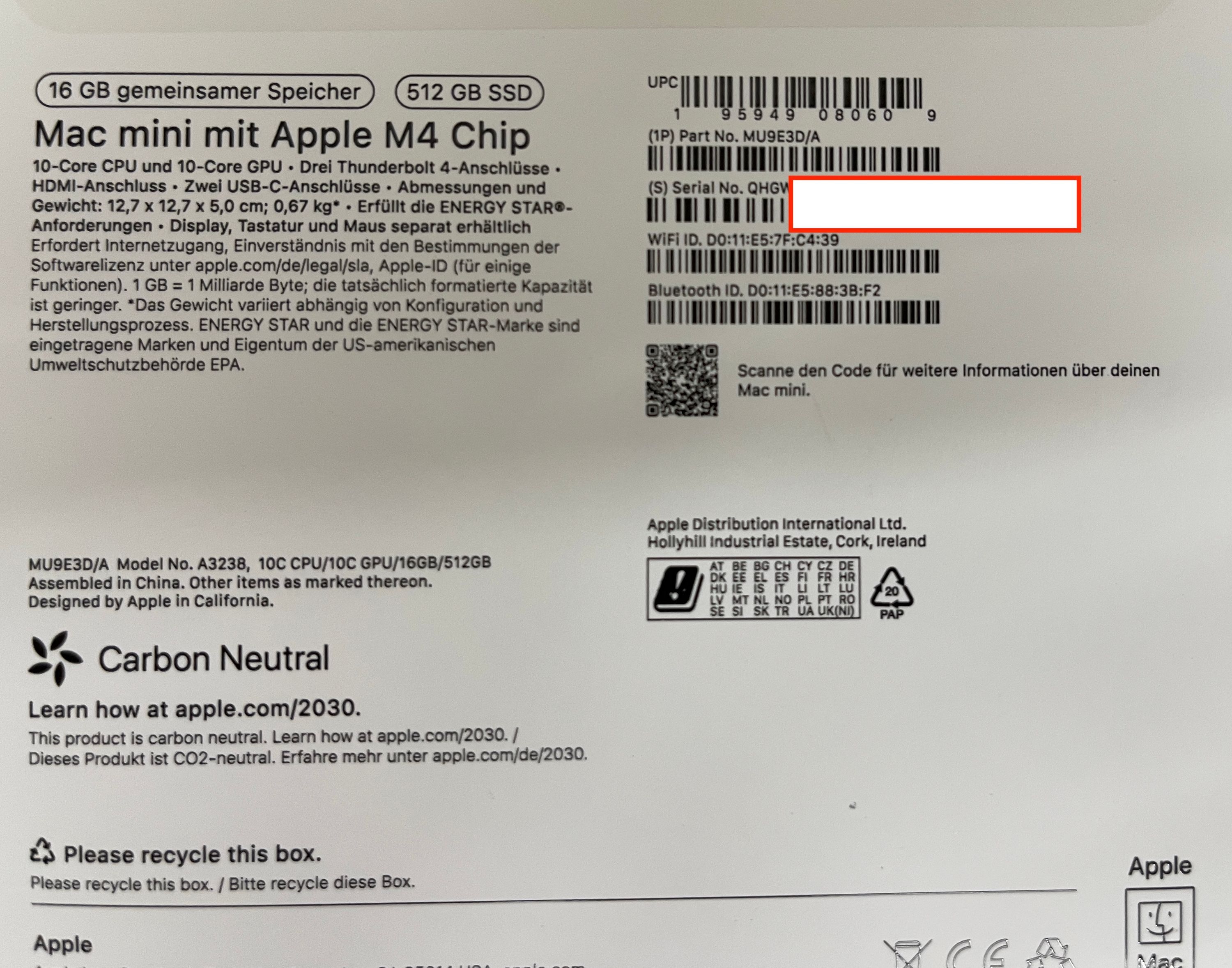 Apple Mac mini (2024) M4 10-Core GPU Silber