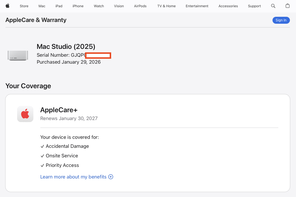 Apple Mac Studio (2025) M3 Ultra 32-Kern - Silber