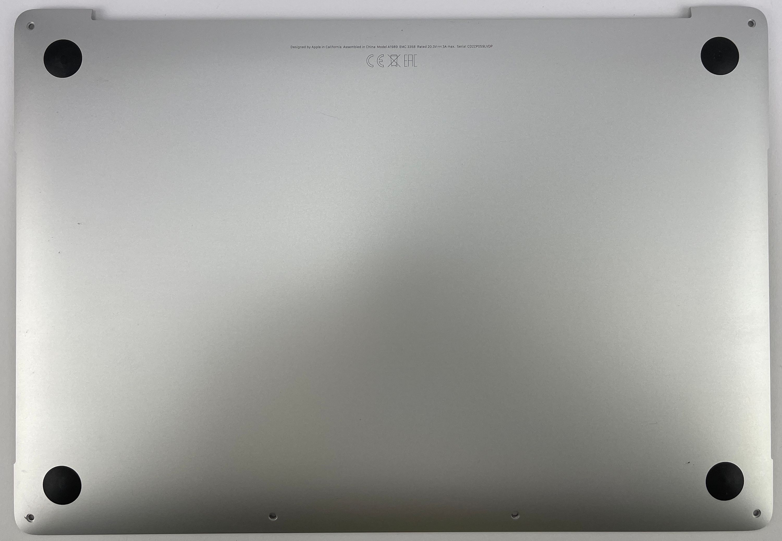 Apple MacBook Pro 13" A1989 2018 2019 Silber Bodenplatte 