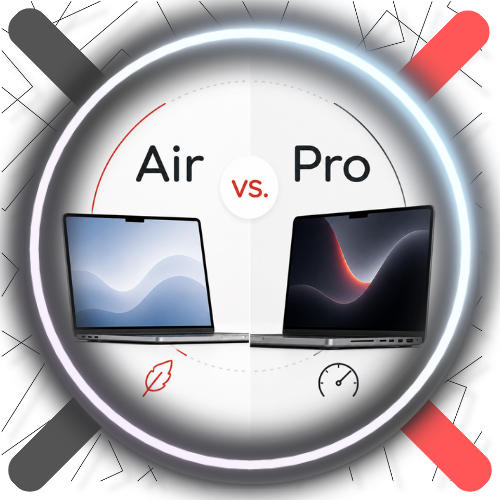 Grafik Blogbeitrag MacBook Air vs. MacBook Pro
