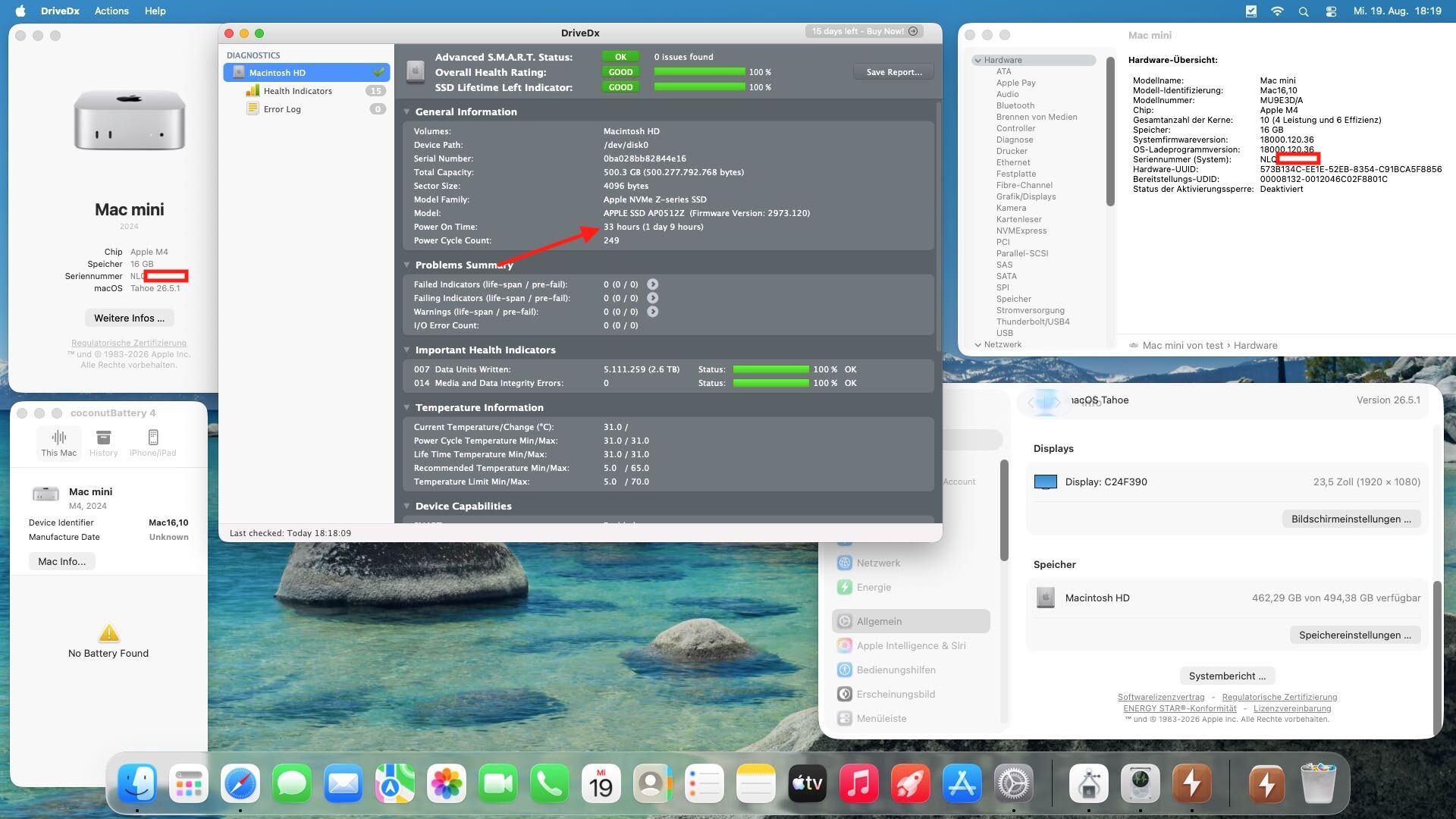 Apple Mac mini (2024) M4 10-Core GPU Silber