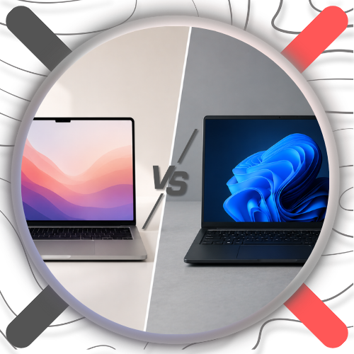 Grafik Blogbeitrag  Apple vs Windows