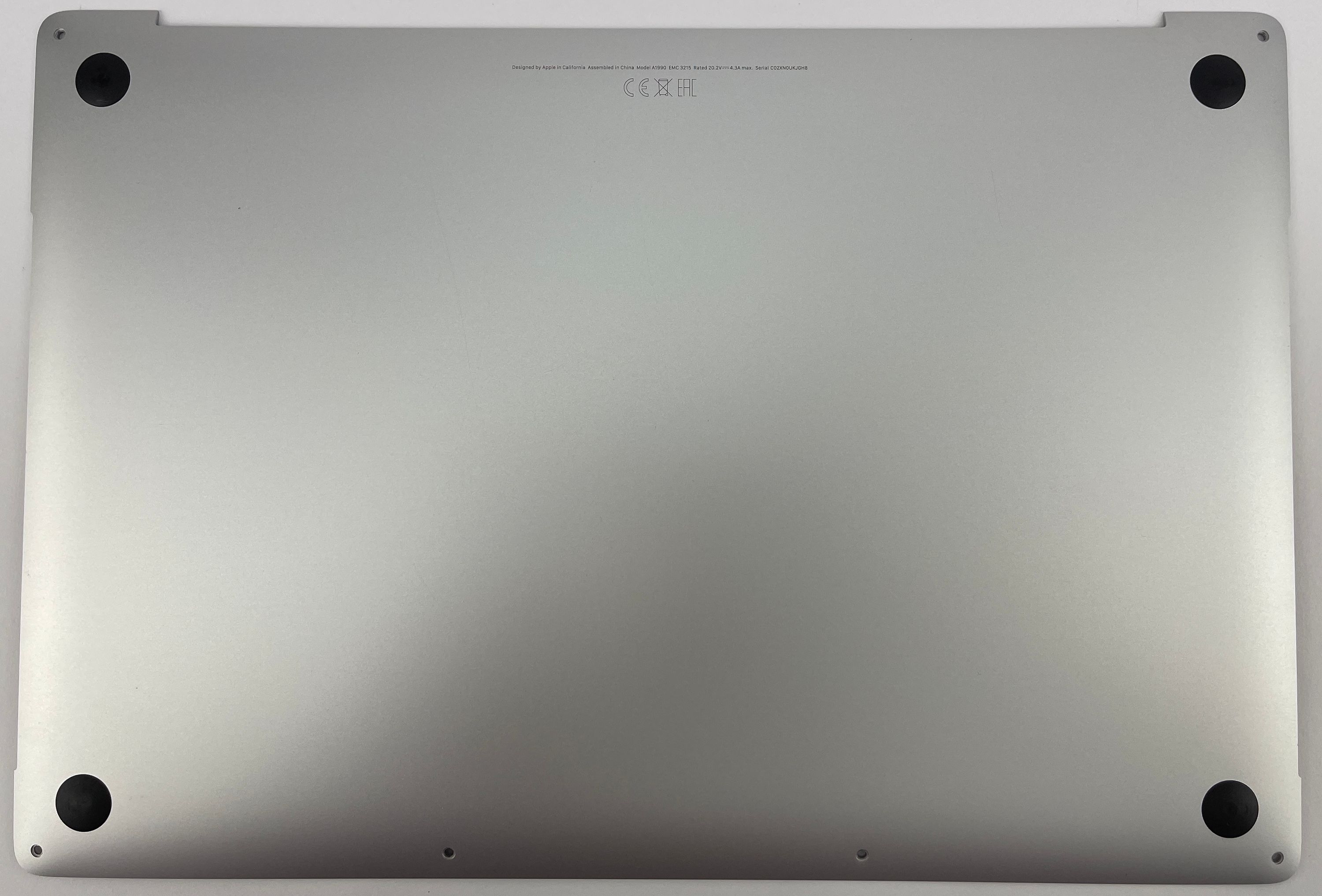 Apple MacBook Pro 15" A1990 2018 2019 Silber Bodenplatte