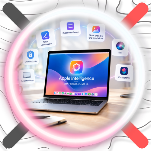 Grafik Blogbeitrag  Apple Intelligence auf dem Mac