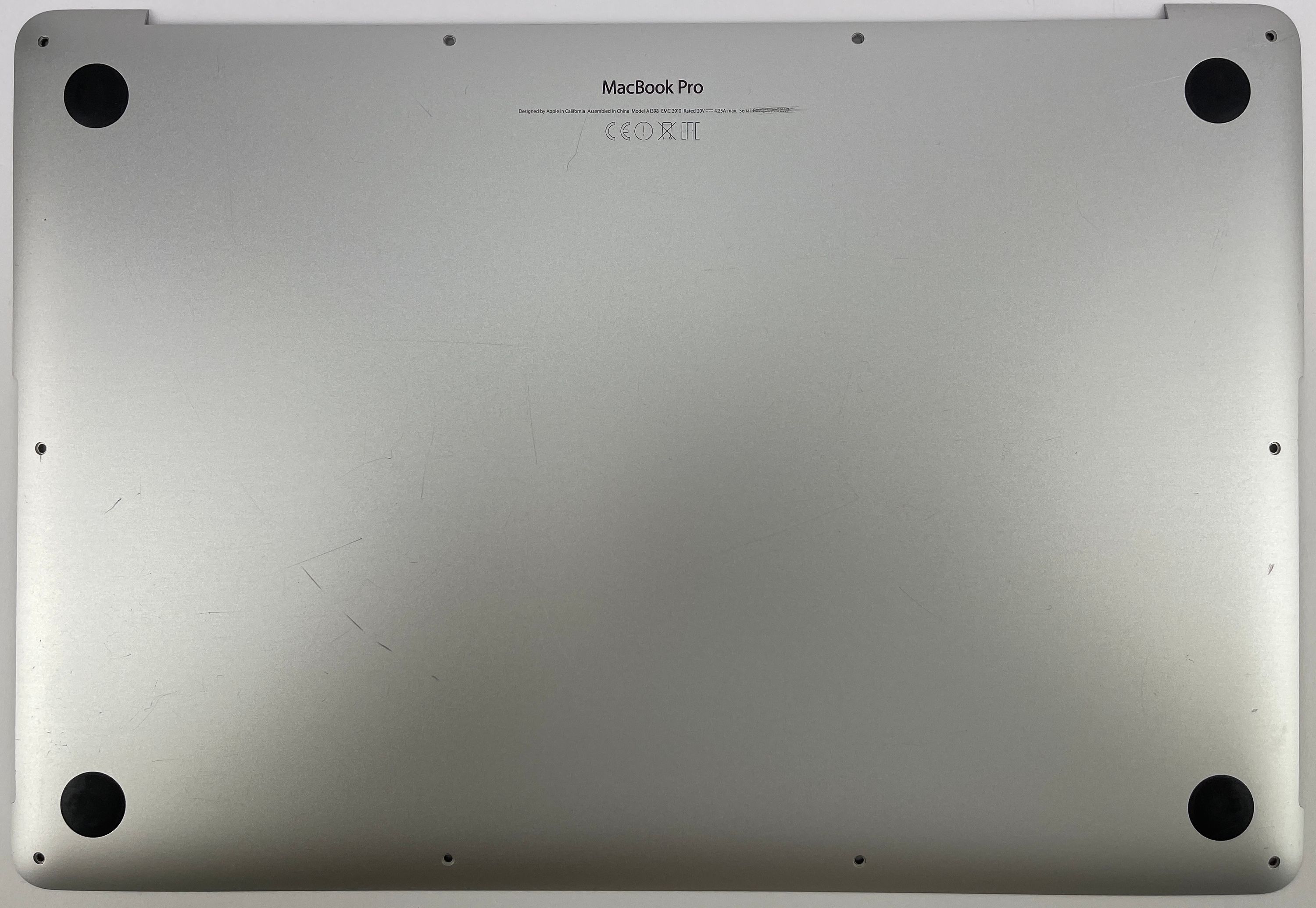 Apple MacBook Pro 15" A1398 Ende 2013 - 2015 Silber Bodenplatte