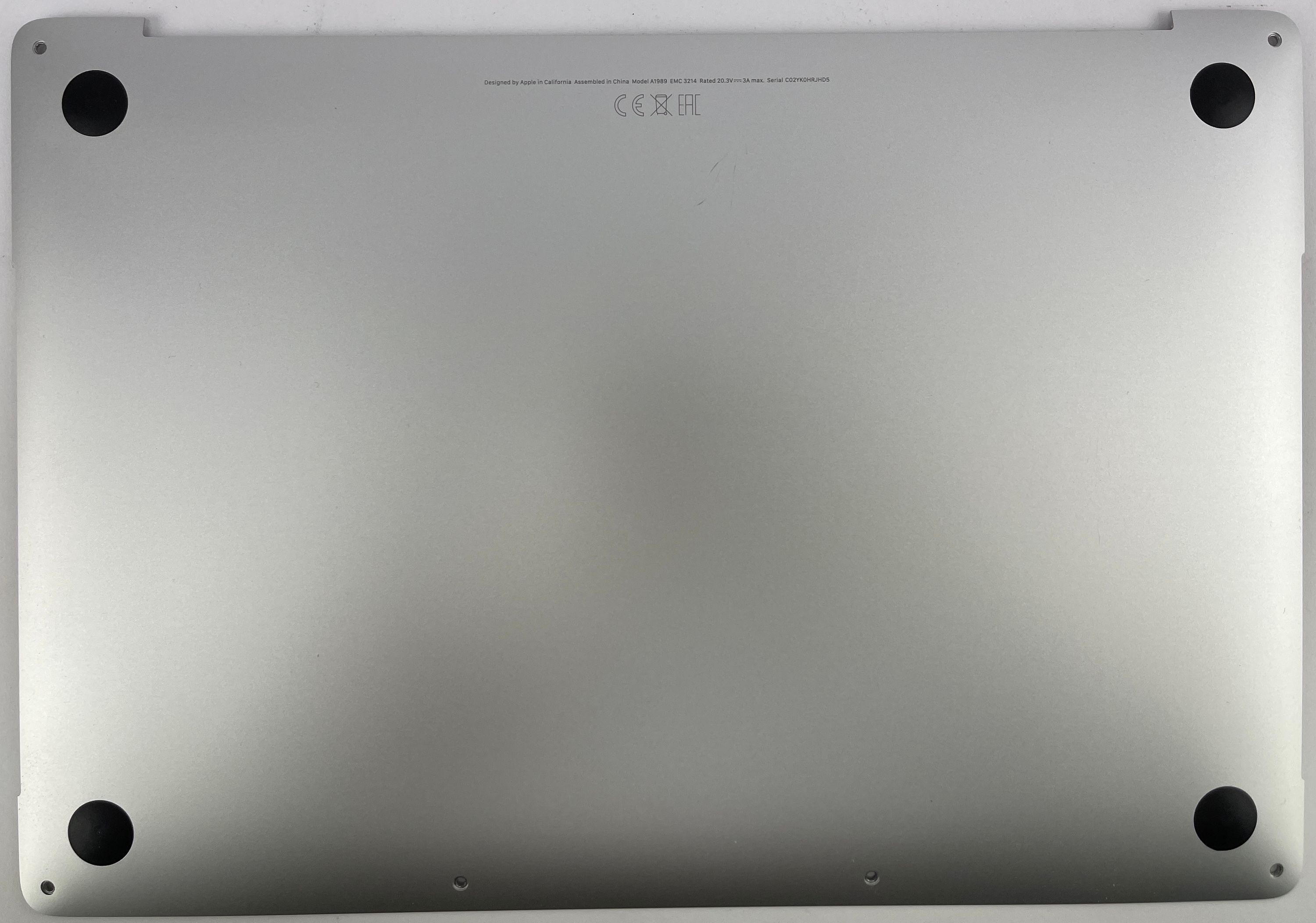 Apple MacBook Pro 13" A1989 2018 2019 Silber Bodenplatte