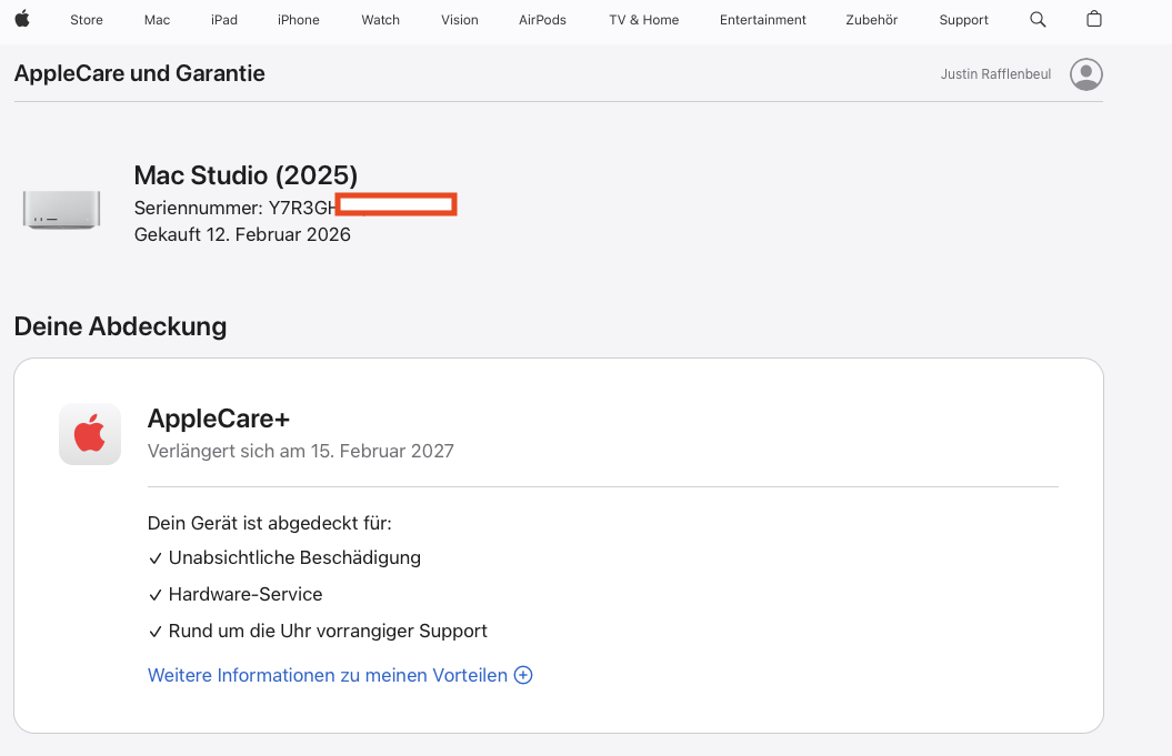 Apple Mac Studio (2025) M4 Max 32-Kern - Silber