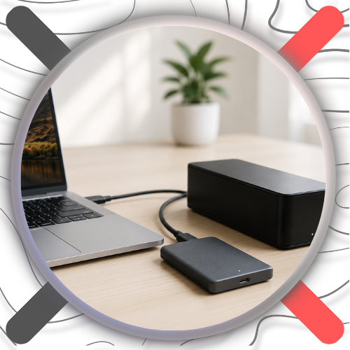 Grafik Blogbeitrag externe Festplatte Mac