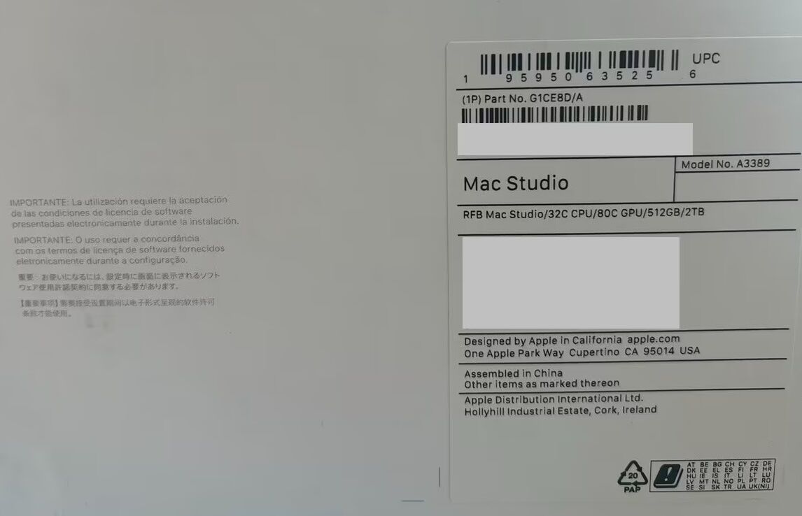 Apple Mac Studio (2025) M3 Ultra 32-Kern - Silber